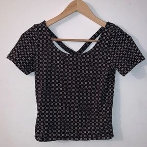 Tight-fit patterned crop top racer back